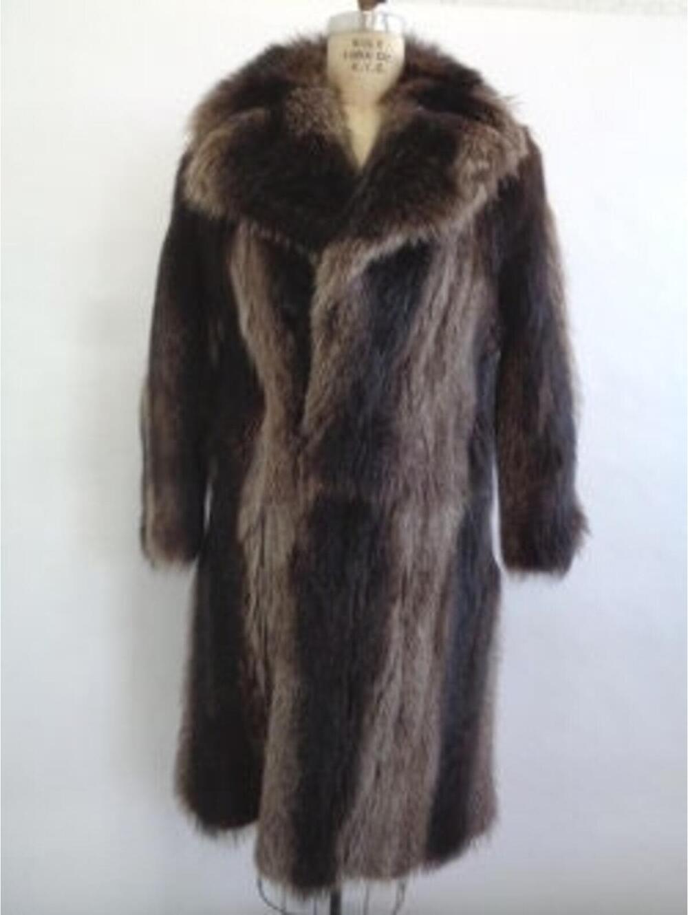 Showroom New Raccoon Racoon Fur Coat Jacket Men Man Size 36-38 Xs-S